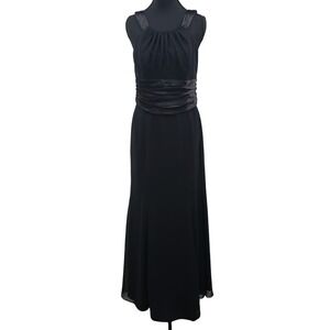 Davids Bridal Black Sleeveless Gown Size 8 Empire Waist Evening Formal Prom